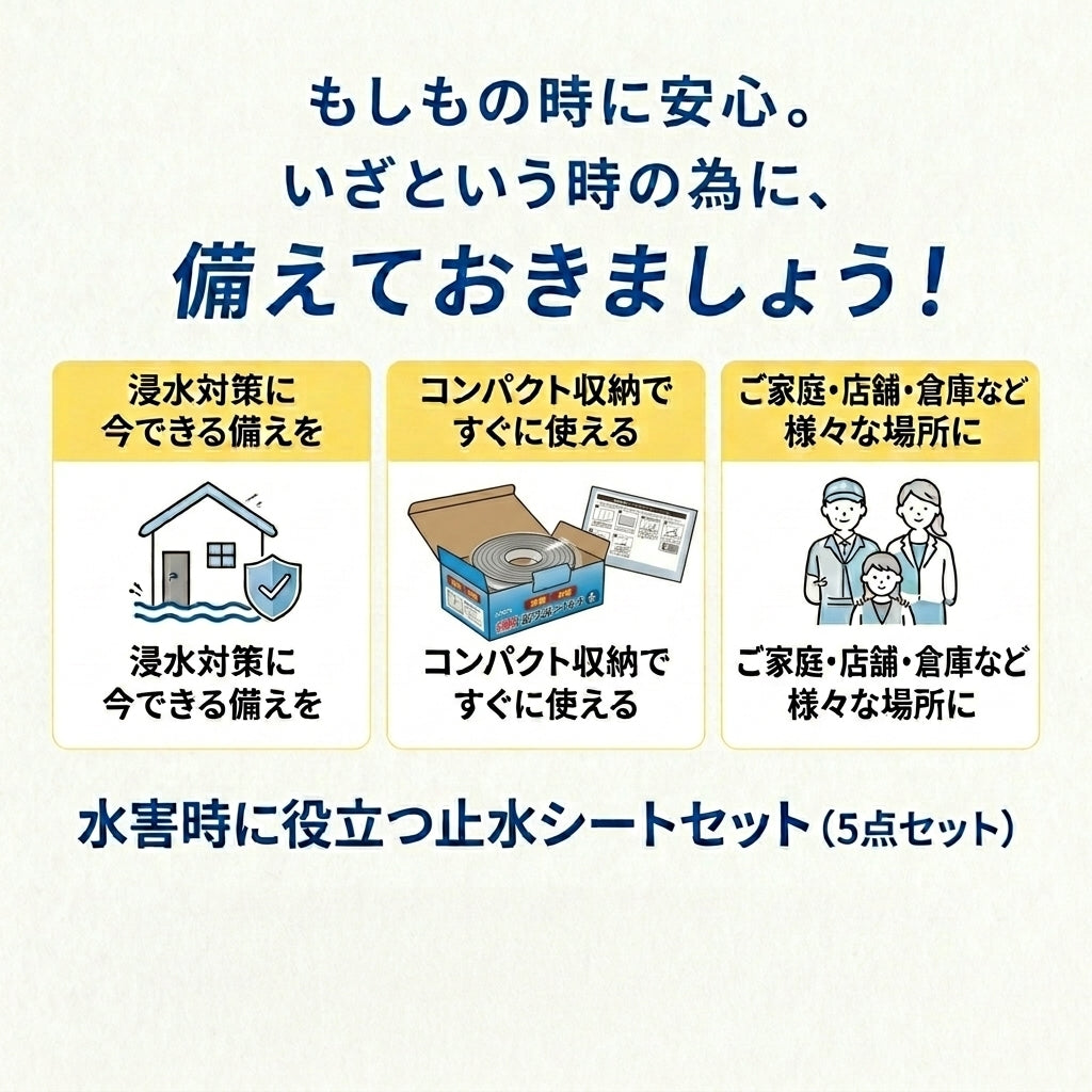 水害時に役立つ止水シートセット -土のうタイプ-