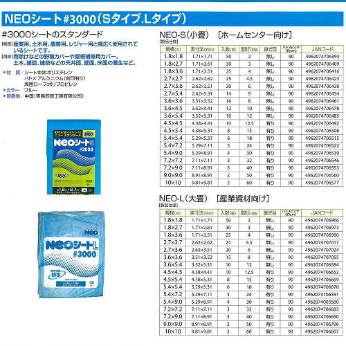 輸入ブルーシート#3000NEOシート1.8mX1.8m